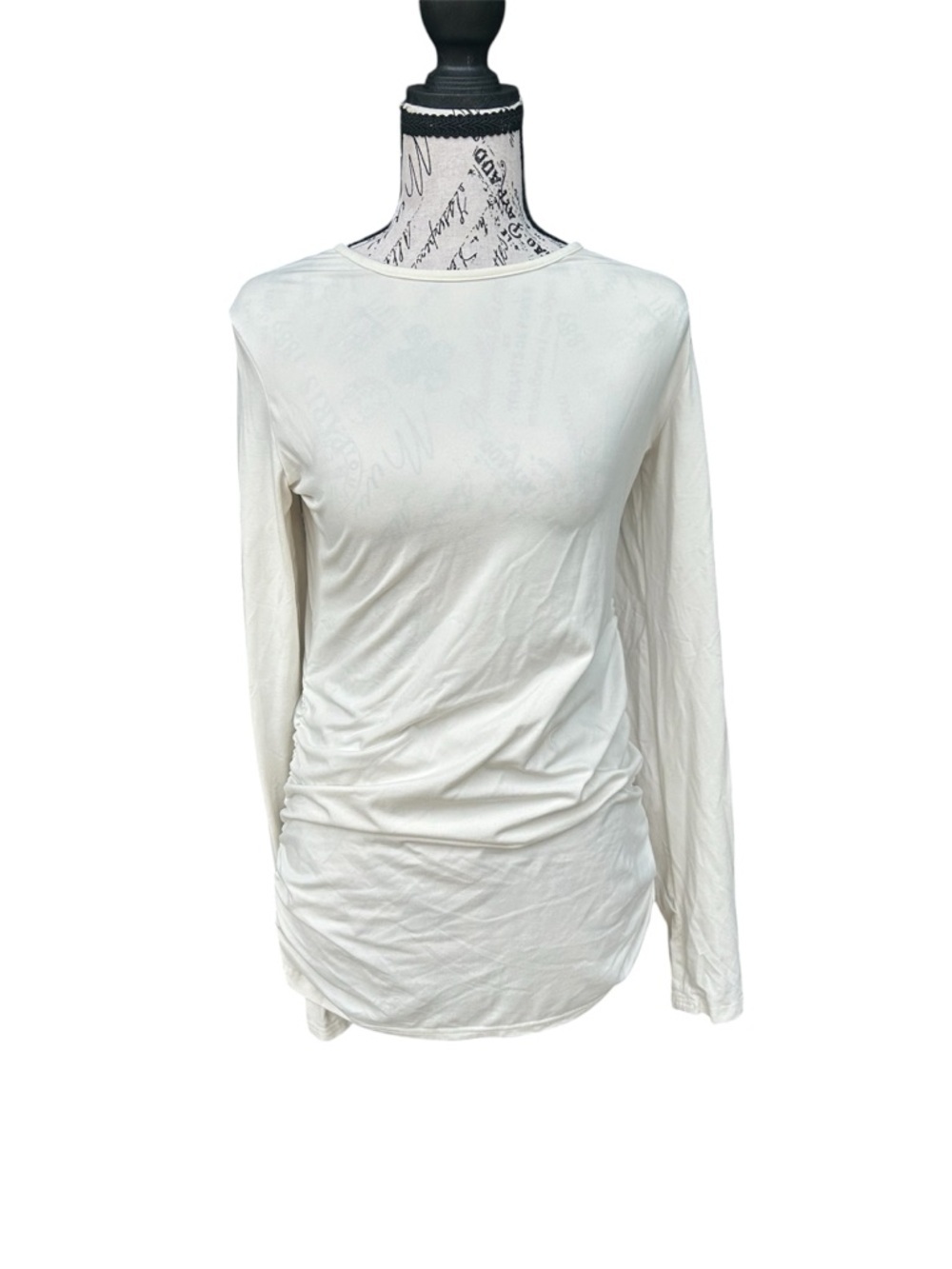 Set of 3 Ekouaer Ruched Long‑Sleeve Tops • Size M • Black/White/Brown - Picture 2 of 14